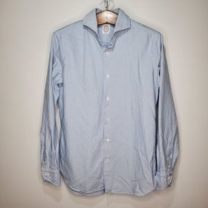 Bolzonella Blue Canvas 100% Cotton Button Down Shirt Men's Size 15⅜/40 Italy